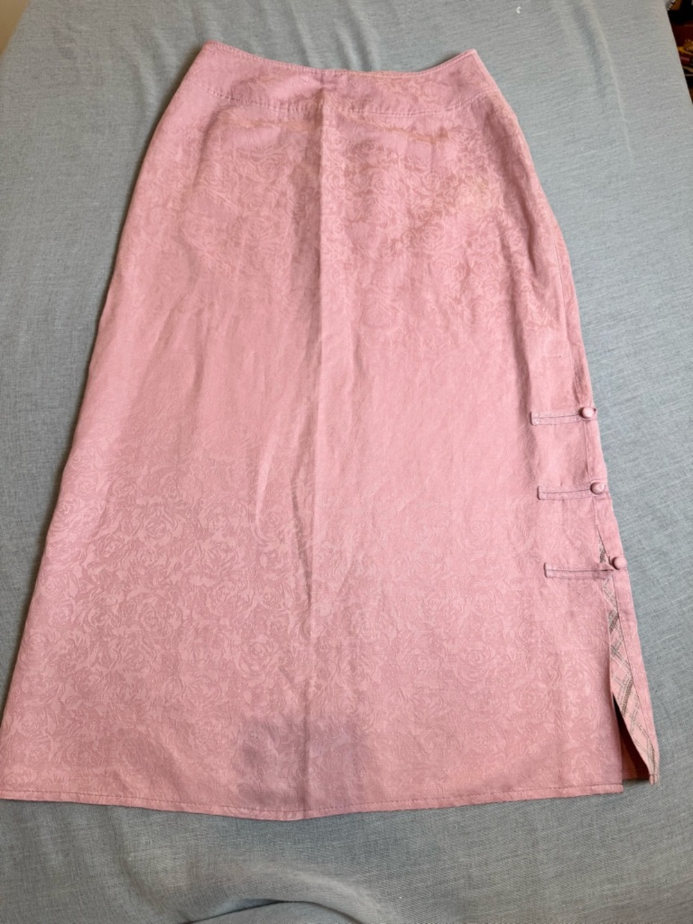 J. Jill Pink Jacquard Maxi Skirt Linen Cotton Blend Coquette Size 6